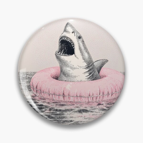 Item preview, Shark in pink float in the water designed and sold by anytka.