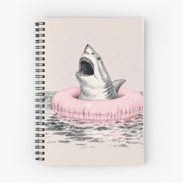 Item preview, Shark in pink float in the water designed and sold by anytka.