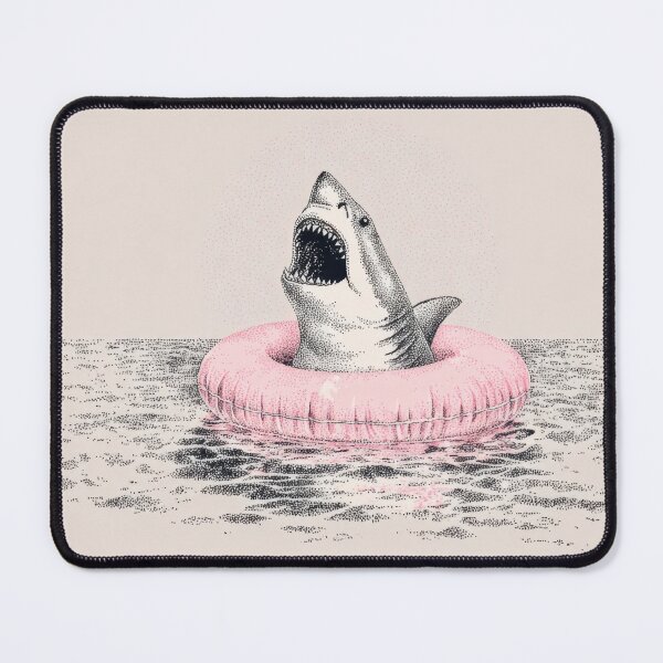 Item preview, Shark in pink float in the water designed and sold by anytka.