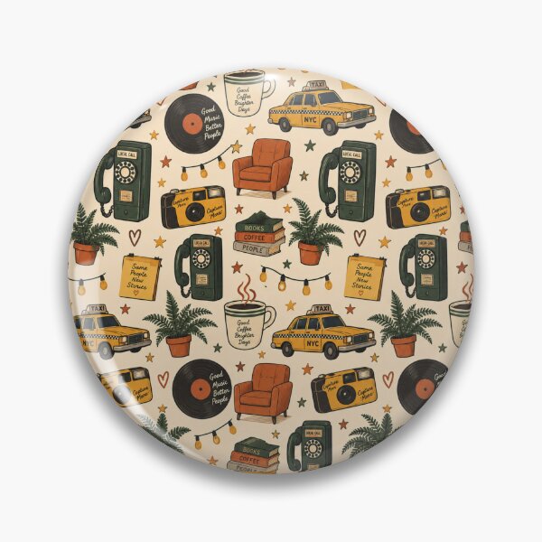 Item preview, Coffeehouse Doodles Retro 90s Seamless Pattern designed and sold by Fanverse Merchandise.