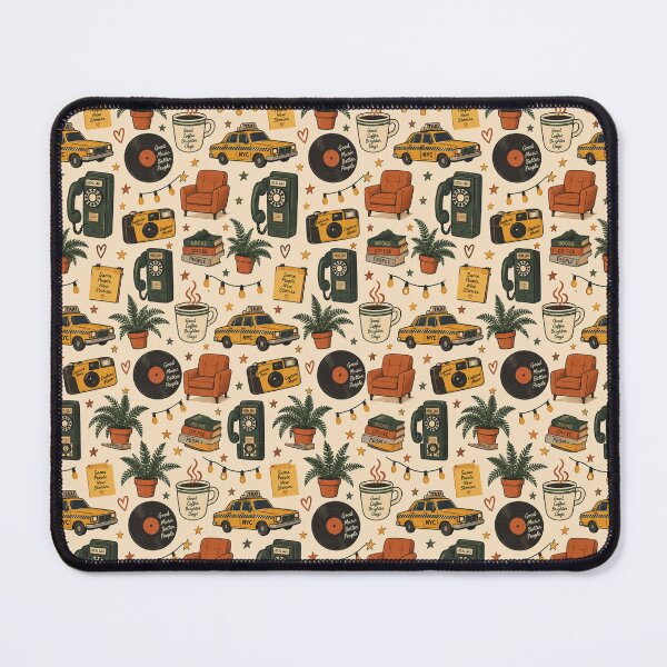 Item preview, Coffeehouse Doodles Retro 90s Seamless Pattern designed and sold by Fanverse Merchandise.
