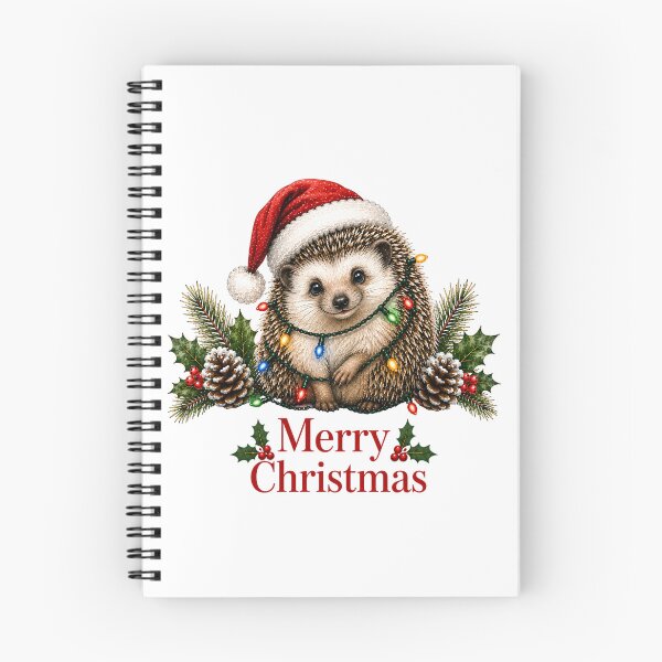 Artikelvorschau, Igel Weihnachten – Merry Christmas Igel mit Weihnachtsmütze & Lichterkette entworfen und verkauft von SVALANART.