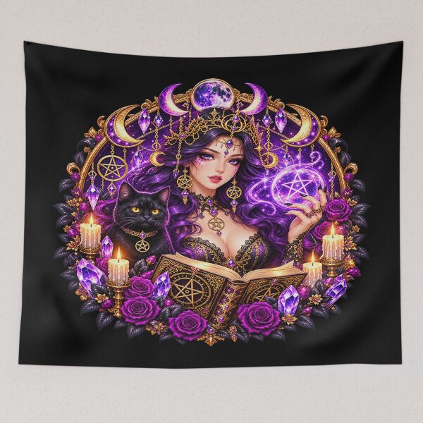 Item preview, Occult Goddess – Mystical Magic and Purple Roses designed and sold by TroviTutto.