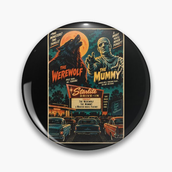 Item preview, Midnight Monster Matinee Vintage Drive-In Horror Tee designed and sold by Fanverse Merchandise.