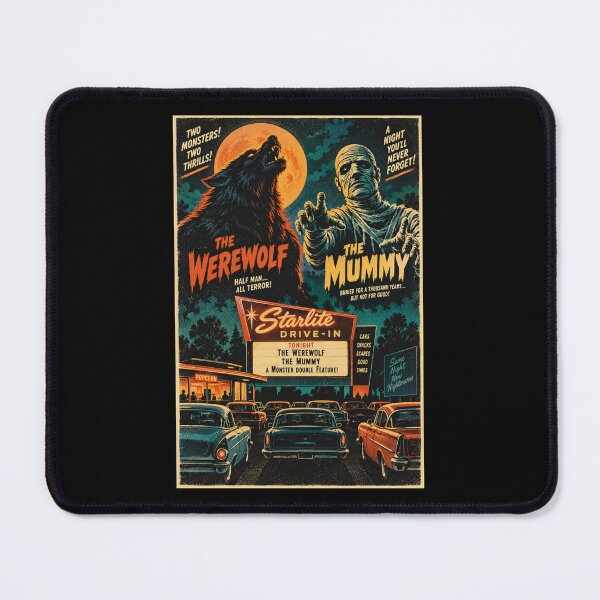 Item preview, Midnight Monster Matinee Vintage Drive-In Horror Tee designed and sold by Fanverse Merchandise.