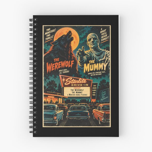 Item preview, Midnight Monster Matinee Vintage Drive-In Horror Tee designed and sold by Fanverse Merchandise.