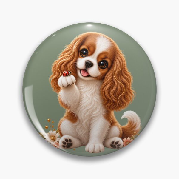 Item preview, Cute Cavalier King Charles Spaniel with Ladybug designed and sold by HO•Designs.