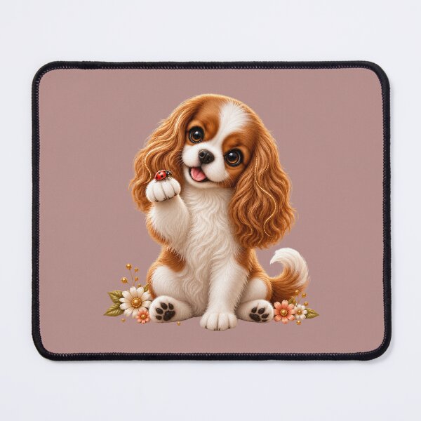 Item preview, Cute Cavalier King Charles Spaniel with Ladybug designed and sold by HO•Designs.