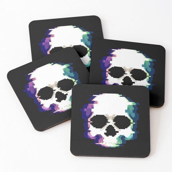Item preview, Retro 8-Bit Pixel Art Glitch Skull Design designed and sold by Munib302.