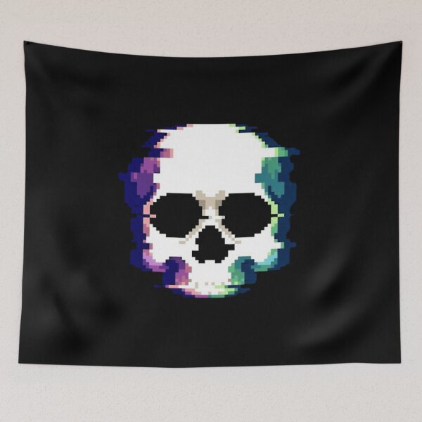 Item preview, Retro 8-Bit Pixel Art Glitch Skull Design designed and sold by Munib302.