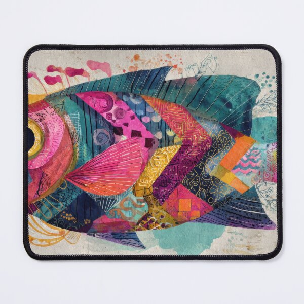 Item preview, Colorful fish art with patterns designed and sold by anytka.