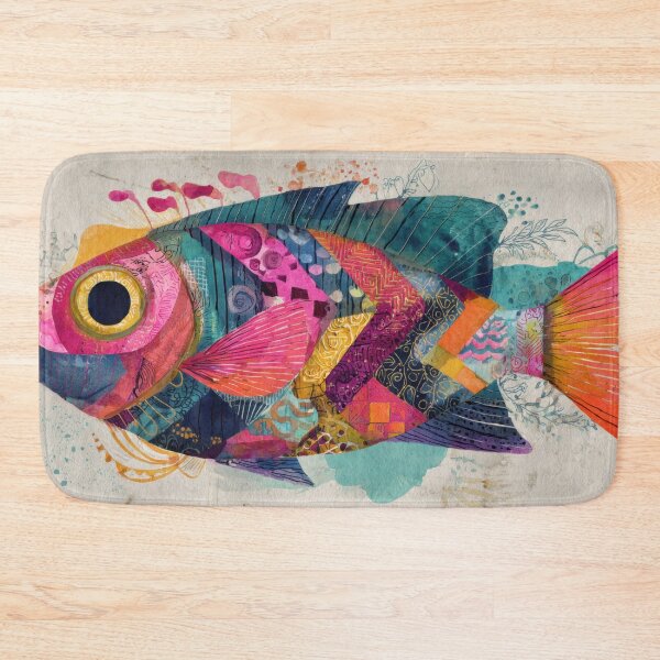 Item preview, Colorful fish art with patterns designed and sold by anytka.