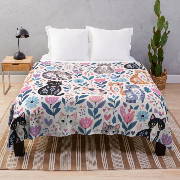Item preview, Cute Scandinavian Cat Pattern | Nordic Floral Cat Design designed and sold by Aramdesing.