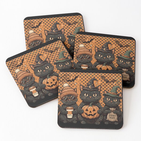 Item preview, Pumpkin Catpuccino Cute Black Cats Spooky Treats Retro Polka Dot Classic T-Shirt designed and sold by Basma Designs | Retro, Kawaii Shirts & Stickers.