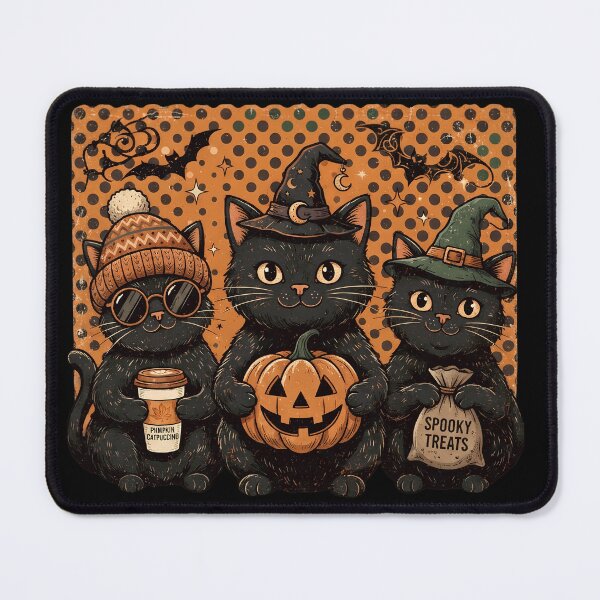 Item preview, Pumpkin Catpuccino Cute Black Cats Spooky Treats Retro Polka Dot Classic T-Shirt designed and sold by Basma Designs | Retro, Kawaii Shirts & Stickers.