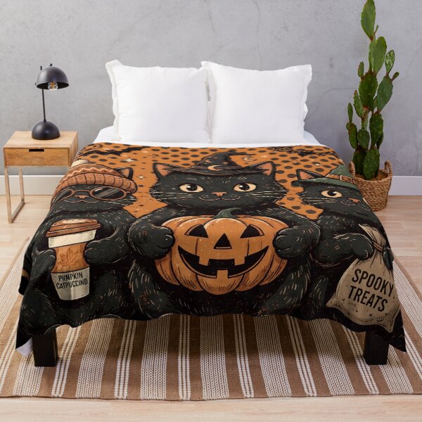 Item preview, Pumpkin Catpuccino Cute Black Cats Spooky Treats Retro Polka Dot Classic T-Shirt designed and sold by Basma Designs | Retro, Kawaii Shirts & Stickers.