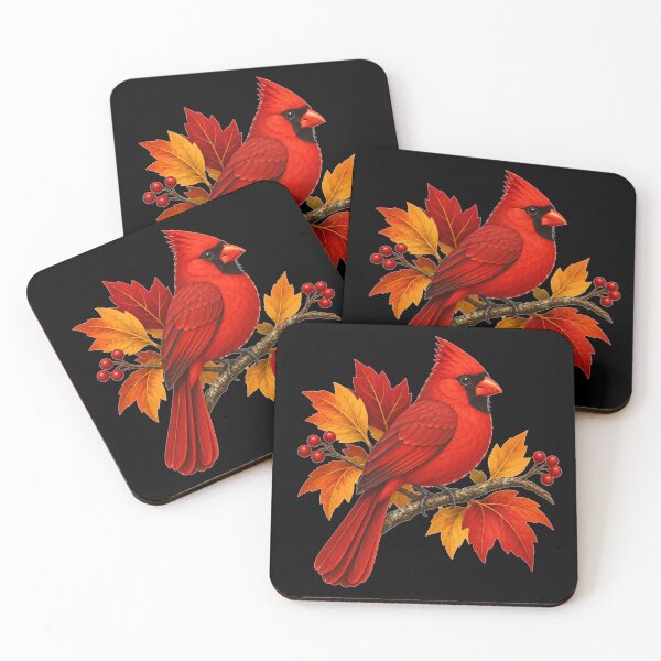 Item preview, Northern Cardinal Autumn Bird designed and sold by ARDELVEX STUDIO.