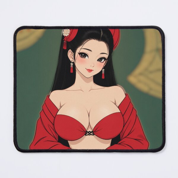 Item preview, Japanese Style Red Kimono Girl Illustration designed and sold by EgoSovereign.