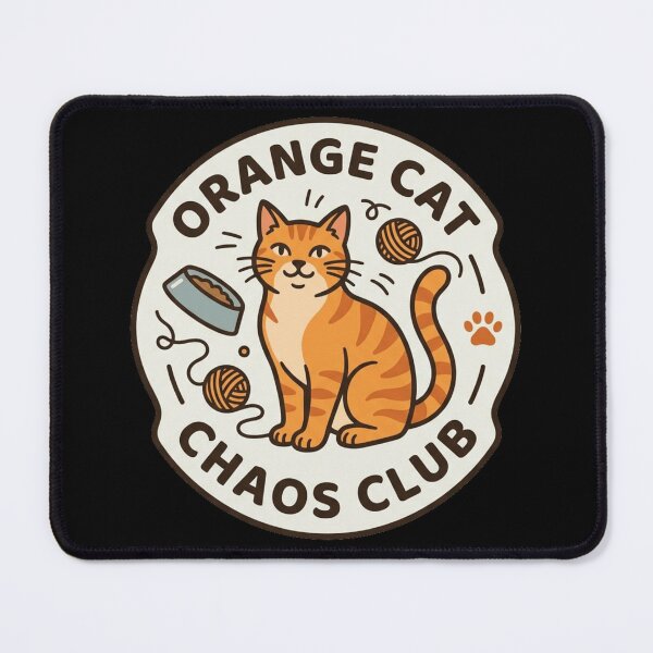 Item preview, Orange Cat Chaos Club Vintage Badge Graphic designed and sold by mood-draftsman.
