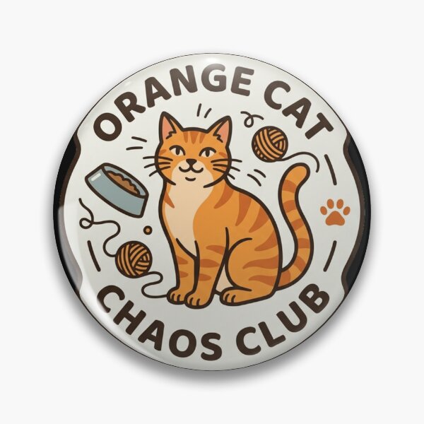 Item preview, Orange Cat Chaos Club Vintage Badge Graphic designed and sold by mood-draftsman.
