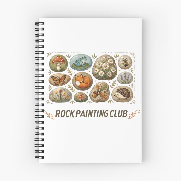Item preview, Rock Painting Club - Cottagecore Forest Animals & Botanical Stones designed and sold by MANA-Goods.