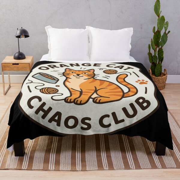 Aperçu de l'œuvre Logo vintage du club Orange Cat Chaos créée et vendue par mood-draftsman.