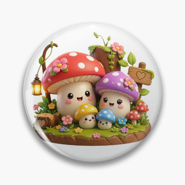 Item preview, Kawaii mushroom family designed and sold by Tunarite.