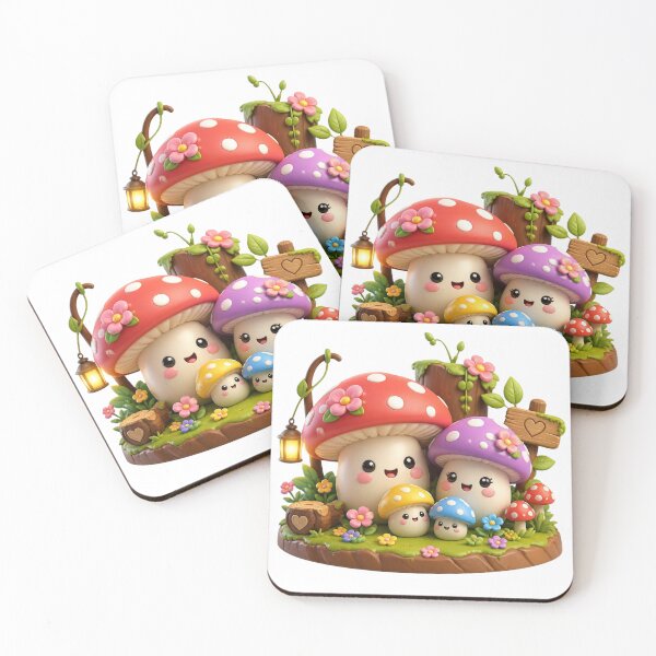 Item preview, Kawaii mushroom family designed and sold by Tunarite.