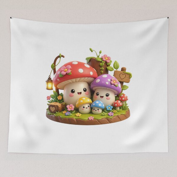 Item preview, Kawaii mushroom family designed and sold by Tunarite.