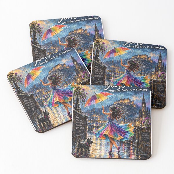 Item preview, Scotland – Where the Sun Is a Rumour | Colourful Scottish Rain Art designed and sold by Thistleinkart.