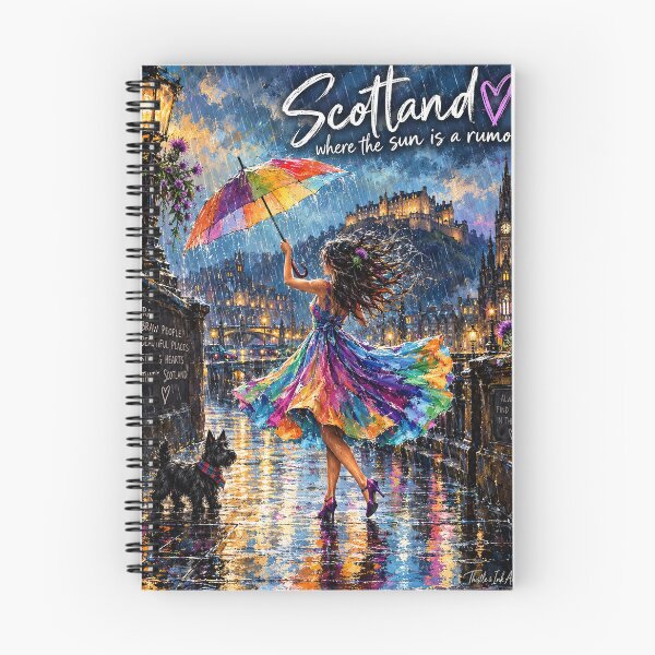 Item preview, Scotland – Where the Sun Is a Rumour | Colourful Scottish Rain Art designed and sold by Thistleinkart.