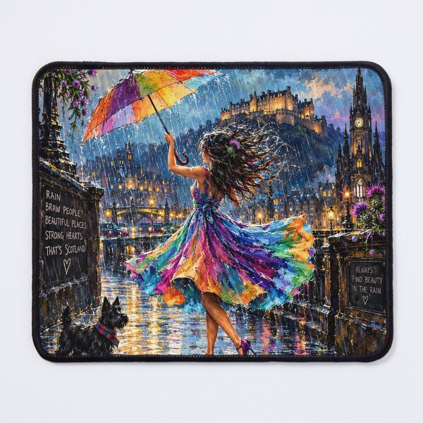 Item preview, Scotland – Where the Sun Is a Rumour | Colourful Scottish Rain Art designed and sold by Thistleinkart.