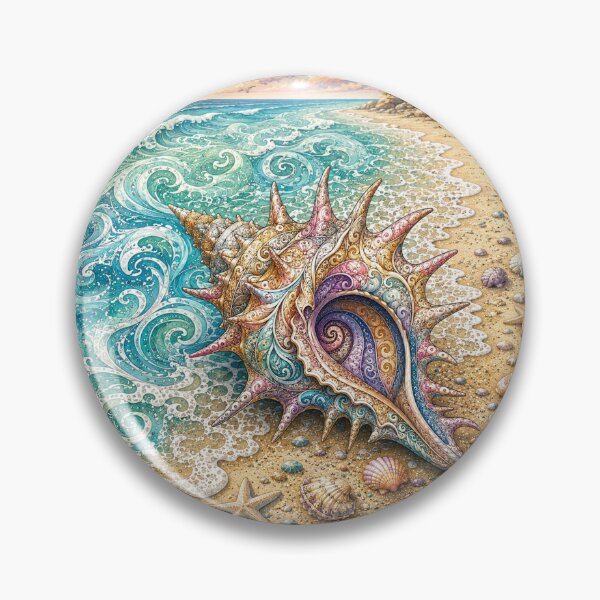 Item preview, Intricate Seashell on Sandy Beach designed and sold by PaintedbyCarol.