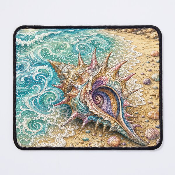 Item preview, Intricate Seashell on Sandy Beach designed and sold by PaintedbyCarol.