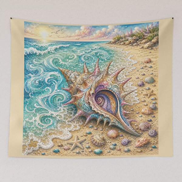 Item preview, Intricate Seashell on Sandy Beach designed and sold by PaintedbyCarol.