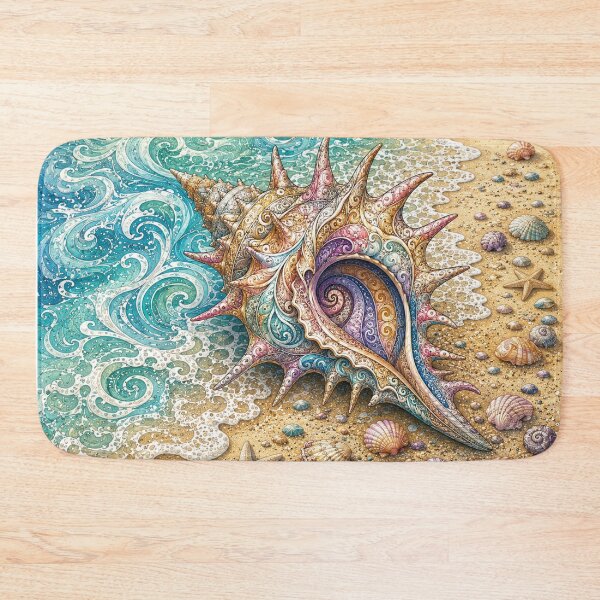 Item preview, Intricate Seashell on Sandy Beach designed and sold by PaintedbyCarol.