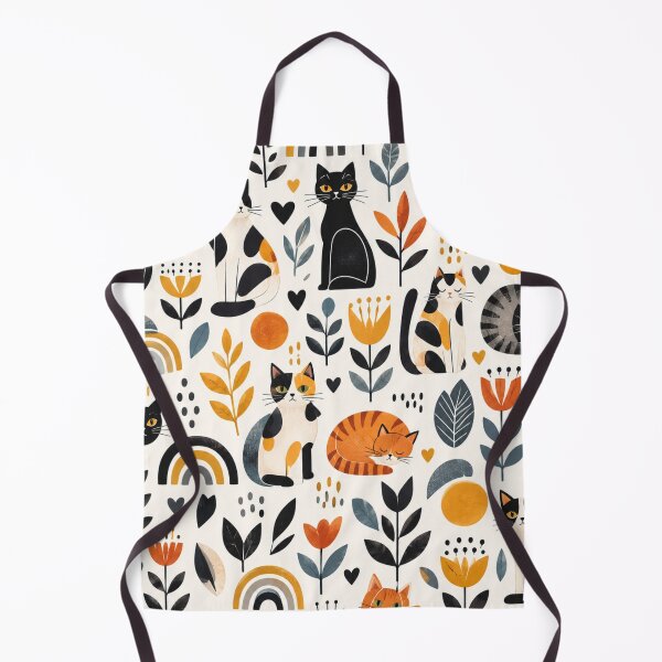 Item preview, Cute Scandinavian Cat Pattern | Nordic Floral Cat Design designed and sold by Aramdesing.