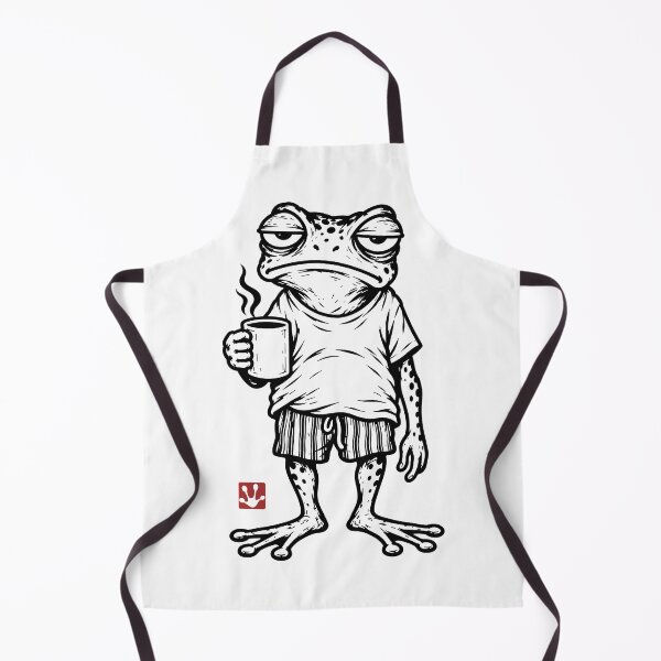 Item preview, Copy of Morning Rude Funny Tired Frog Coffee Vintage Linocut designed and sold by Ankarzh.