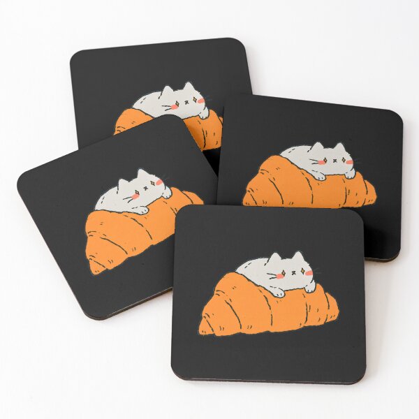 Item preview, Cute Cat Croissant Bakery Loaf | Wholesome Cozy French Pastry Art designed and sold by kuwagatamushi.