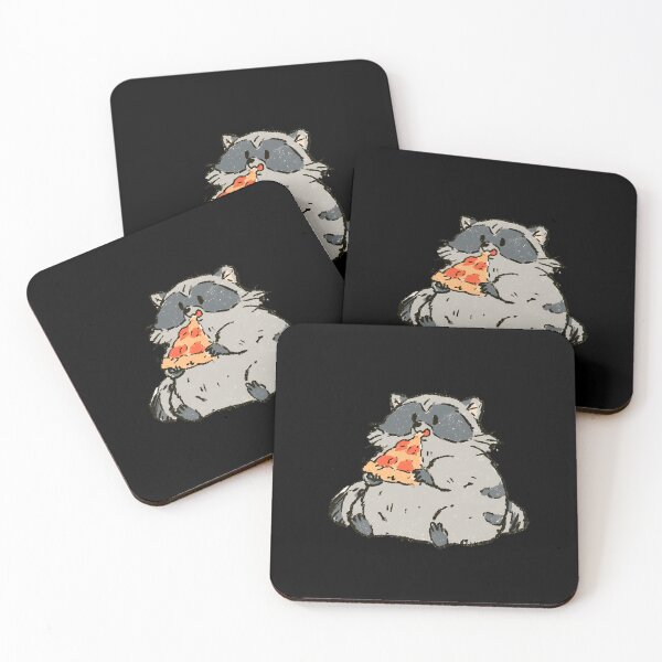 Item preview, Cute Chubby Raccoon Eating Pizza Slice | Wholesome Trash Panda Art designed and sold by kuwagatamushi.