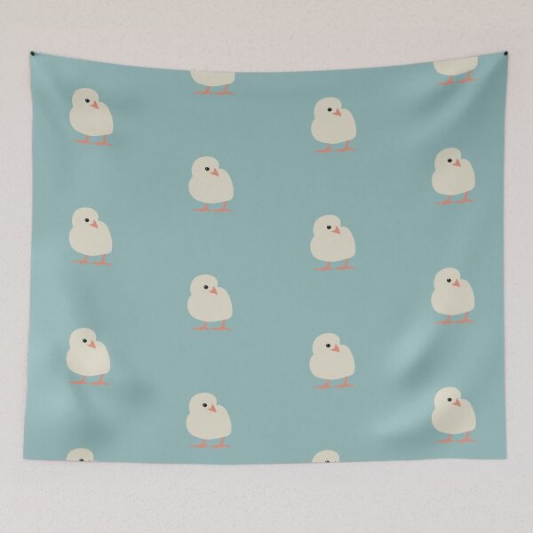 Item preview, Cute Minimalist Chick on Soft Teal Background designed and sold by Nasdigitalart.