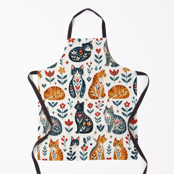 Item preview, Cute Scandinavian Cat Pattern | Nordic Floral Cat Design designed and sold by Aramdesing.