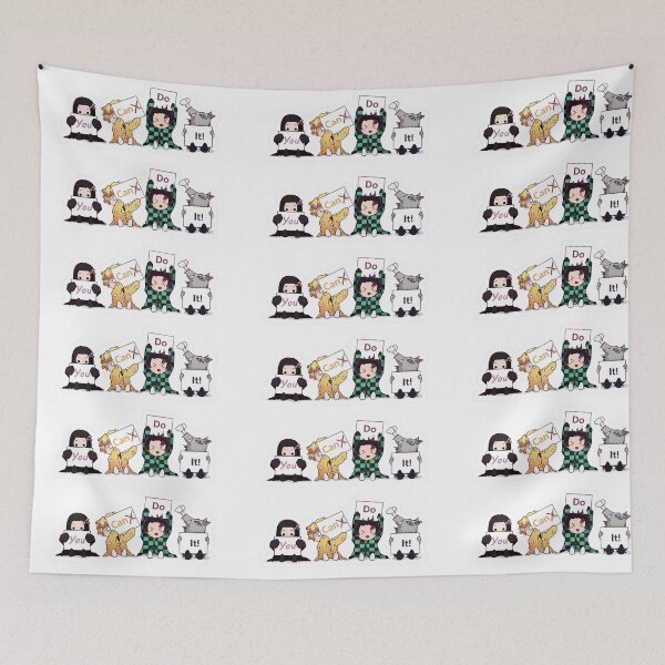 Item preview, Chibi Demon Slayer Squad You Can Do It Motivational Anime Art designed and sold by BlackSyeth.
