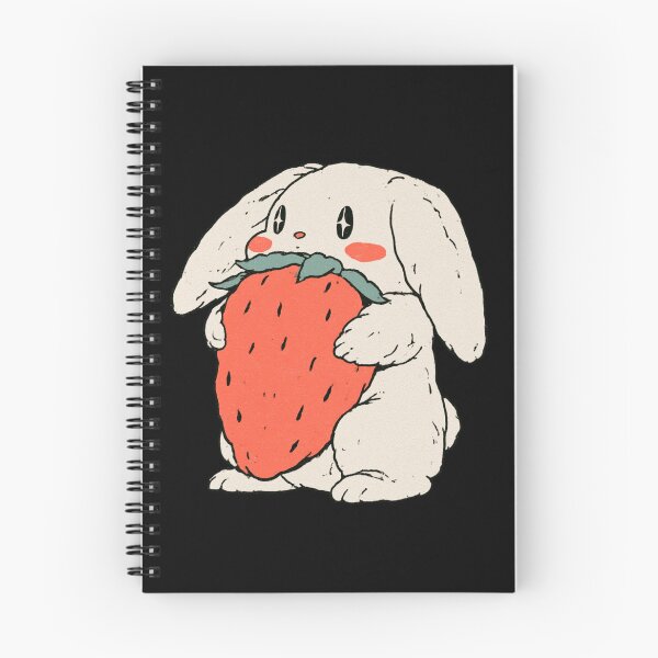 Item preview, Cute Bunny Holding Giant Strawberry | Cottagecore Wholesome Bunny Art designed and sold by kuwagatamushi.