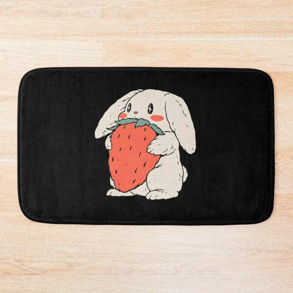 Item preview, Cute Bunny Holding Giant Strawberry | Cottagecore Wholesome Bunny Art designed and sold by kuwagatamushi.