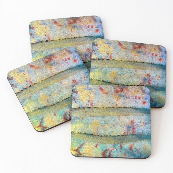 Item preview, Celestial Cartography, Teal Gold and Red Abstract designed and sold by ArithraStudio.