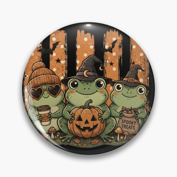Item preview, Cute Halloween Frog Witches Retro Art designed and sold by Basma Designs | Retro, Kawaii Shirts & Stickers.