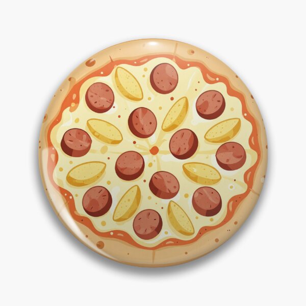 Item preview, delicious sausage and potatoes italian pizza illustration designed and sold by WildArtIT.