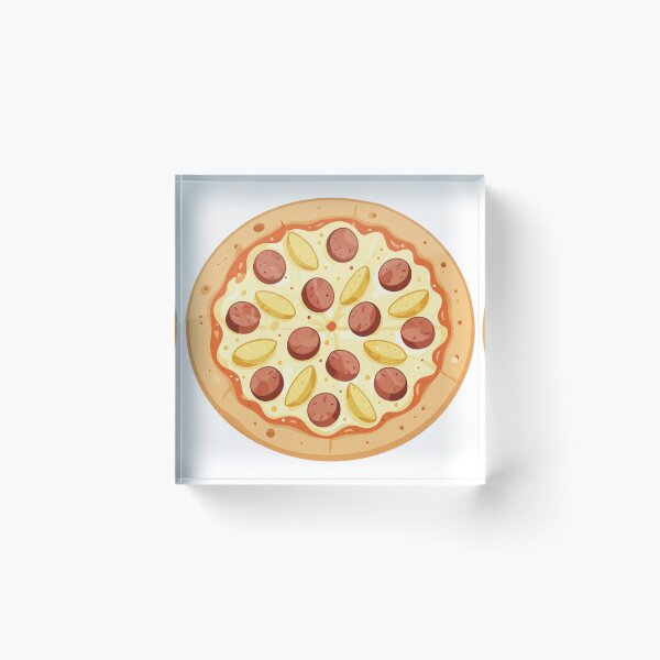 Item preview, delicious sausage and potatoes italian pizza illustration designed and sold by WildArtIT.