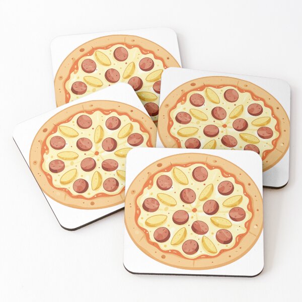 Item preview, delicious sausage and potatoes italian pizza illustration designed and sold by WildArtIT.